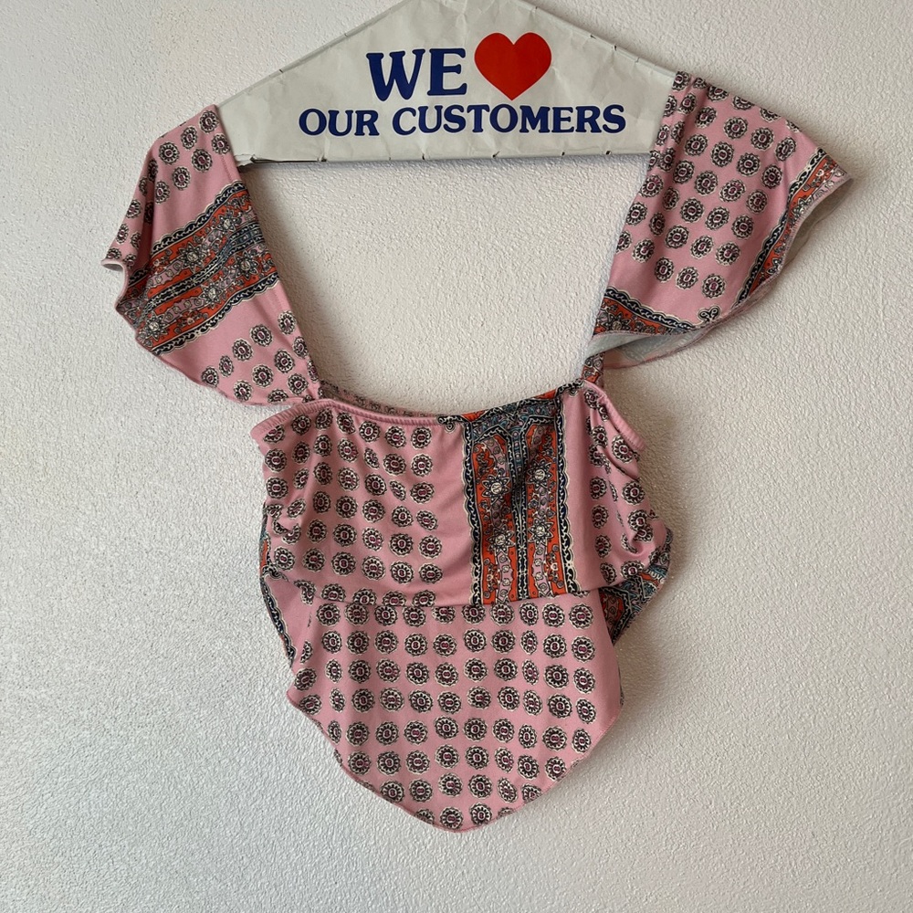 Pink Bandana Crop Scarf Top